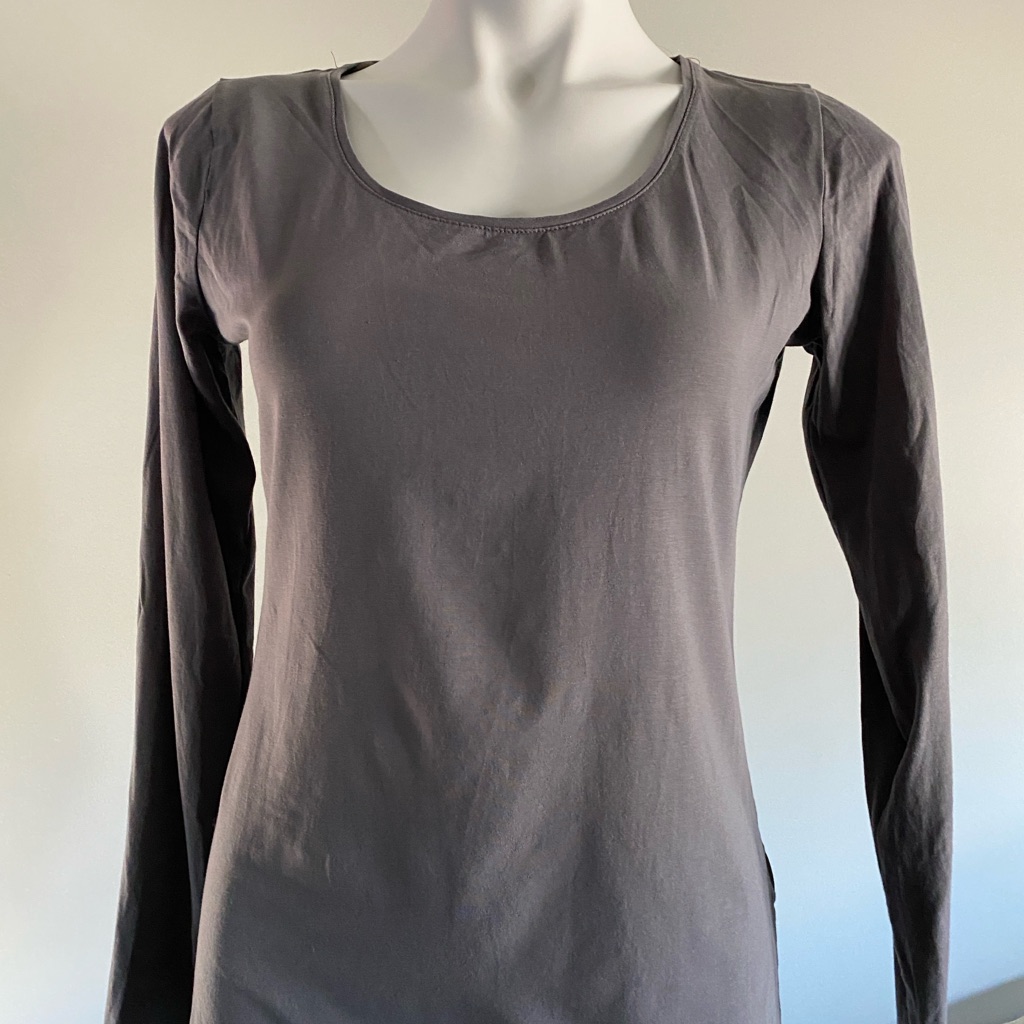 H&M Charcoal Long Sleeve Women's Top (Runs Small)